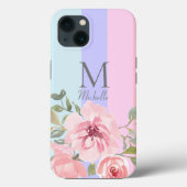 Monogram Roze Floral Case-Mate iPhone Case (Achterkant)