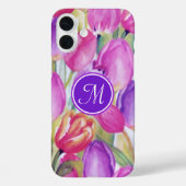 Monogram Roze Floral Case-Mate iPhone Case (Achterkant)