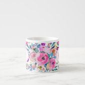 Monogram Roze Floral Espresso Kop (Voorkant)