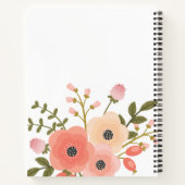 Monogram  Roze Floral Greenery Notitieboek (Achterkant)