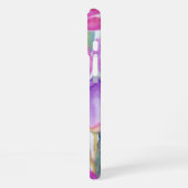 Monogram Roze Floral iPhone Hoesje (Linkerkant)