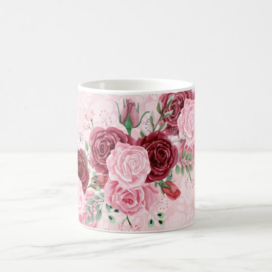 Monogram Roze Floral Koffiemok (Center)