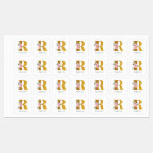 Monogram roze Floral Naam IJzer op Kleding Labels (Vel)