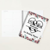 Monogram Roze Floral Name Heart Wedding Planner (Display)