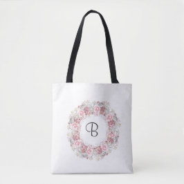 Monogram Roze Floral Tote Bag