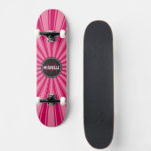 Monogram Roze Funky Zonnestralen Patroon Skateboard (Voorkant)