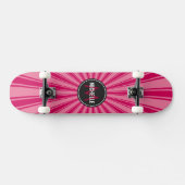 Monogram Roze Funky Zonnestralen Patroon Skateboard (Horizontaal)