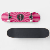 Monogram Roze Funky Zonnestralen Patroon Skateboard (Horizontaal)