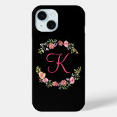 Monogram Roze, Geel en Groene Florenz Waterverf Case-Mate iPhone Case (Achterkant)