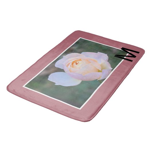Monogram Roze Geel Roze Goud Badmat (Gekanteld)
