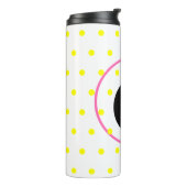 Monogram roze gele pokkendots thermosbeker (Gedraaid links)