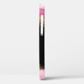 Monogram Roze Geode Agate Gold Glitter Case-Mate iPhone Case (Achterkant / Links)