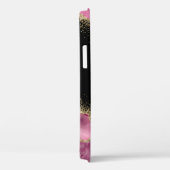 Monogram Roze Geode Agate Gold Glitter Case-Mate iPhone Case (Achterkant / Rechts)
