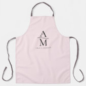 Monogram roze gepersonaliseerd Schort (Voorkant)