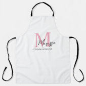 Monogram Roze Gepersonaliseerde Naam Schort (Voorkant)