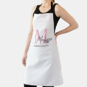 Monogram Roze Gepersonaliseerde Naam Schort (Insitu)