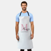 Monogram Roze Gepersonaliseerde Naam Schort (Gedragen)