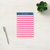 Monogram roze gestreept post-it® notes (Kantoor)