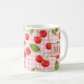 Monogram Roze Gingham & Kersen Mok (Voorkant rechts)