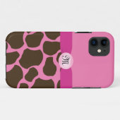 Monogram Roze Giraffe Case-Mate iPhone Case (Achterkant (horizontaal))