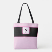Monogram Roze Girly Custom Tote Bag (Achterkant)