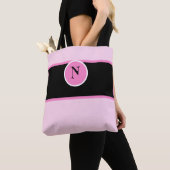 Monogram Roze Girly Custom Tote Bag (Dichtbij)