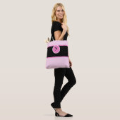 Monogram Roze Girly Custom Tote Bag (Op model)