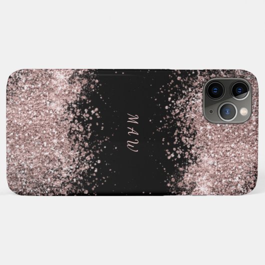 Monogram roze glans Case-Mate iPhone case (Achterkant (horizontaal))