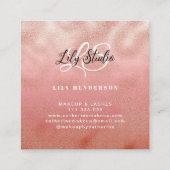 Monogram roze glitter getextureerd Visitekaartje (Achterkant)