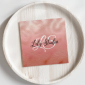 Monogram roze glitter getextureerd Visitekaartje