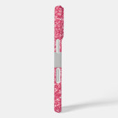 Monogram Roze Glitter Grijs Trendy Glam Bling Case-Mate iPhone Case (Achterkant / Rechts)