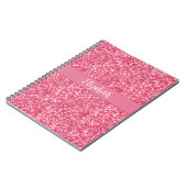 Monogram Roze Glitter Grijs Trendy Glam Bling Notitieboek (Linkerzijde)
