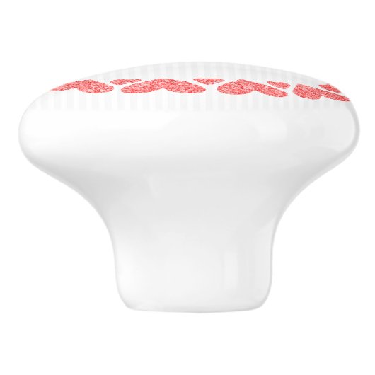 Monogram roze glitter harten keramische knop (Zijkant)