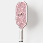 Monogram Roze Glitter Schittering Trendy Glam Blin Pickleball Paddle (Links)