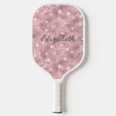 Monogram roze glitter Sparkle Trendy Glam Bling Pickleball Paddle (Achterkant)