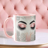 Monogram Roze Glitter Wimpers  Mok