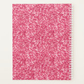 Monogram Roze Glitter Wit Trendy Glam Jaarlijks Planner (Achterkant)