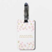 Monogram Roze Gold Glitter Naam en adres Bagagelabel (Achterkant verticaal)