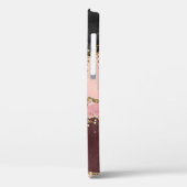 Monogram Roze Goud Agate Vloeibaar & Glitter Goud Case-Mate iPhone Case (Achterkant / Links)