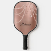 Monogram Roze Goud Blush Roze Glam Bling Pickleball Paddle (Achterkant)