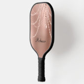 Monogram Roze Goud Blush Roze Glam Bling Pickleball Paddle (Links)