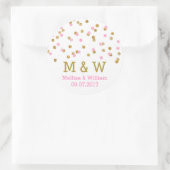 Monogram Roze Goud Confetti bruiloft gunst Labels (Tas)