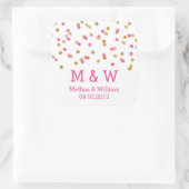 Monogram Roze Goud Confetti bruiloft gunst Labels (Tas)