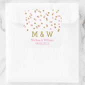 Monogram Roze Goud Confetti bruiloft gunst Labels (Tas)