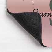 Monogram Roze Goud Druppel Glitter Blush Roze Tren Muismat (Hoek)