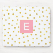 Monogram roze goud Folie Dot Pattern Girly Muismat (Voorkant)