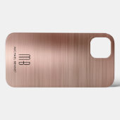 Monogram Roze Goud Geborsteld Metaal Case-Mate iPhone Case (Achterkant (horizontaal))
