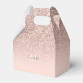 Monogram Roze Goud Glitter Blozend Roze Bedankdoosjes (Achterkant)