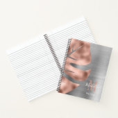 Monogram Roze Goud Grijs Monogram Notitieboek (Binnen)