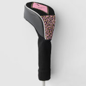 Monogram Roze & Goud Luipaardprint | Kleurblok Golfheadcover (Schuin)